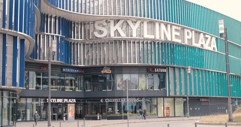Skyline Plaza - Facade Stock Footage 106566489