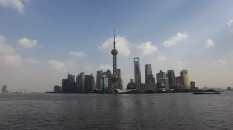 Skyline of Pudong time lapse Stock Footage 1007306