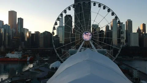 Skyline rising with ferris wheel Stock-Footage 91780252
