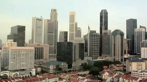 Skyline of Singapore's CBD Stock Footage 327888840