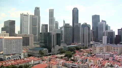 Skyline of Singapore's CBD Stock Footage 327888885