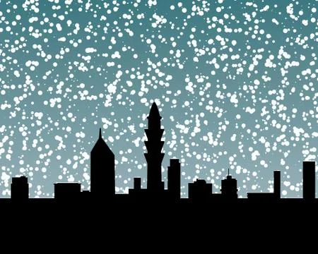 Skyline snow Stock Illustration