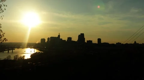 Skyline sunset to night Video stock 48366816