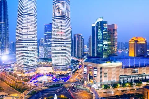 Skyline at sunset Stock Photos