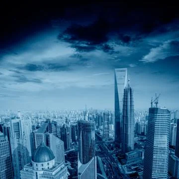 Skyline at sunset Stock Photos