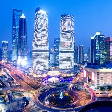 Skyline at sunset Stock Photos