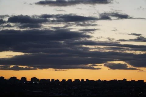 Skyline at sunset Stock Photos