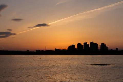 Skyline sunset Stock Photos