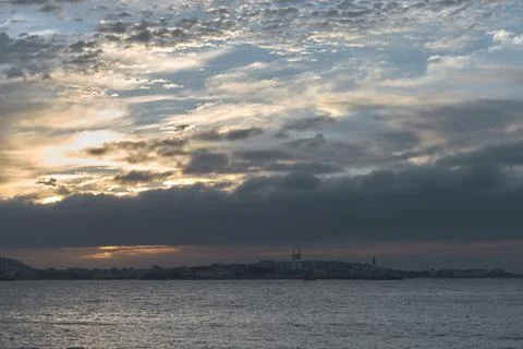 Skyline at sunset Stock Photos