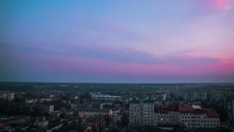 Skyline Sunset Time Lapse Day to Night Stock Footage 74126616