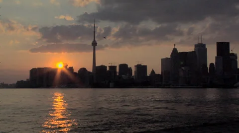 Skyline of Toronto at Sunset Stock Footage 38615730