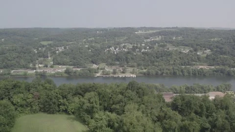Skyline, Valley, and River Stock Footage 247311765