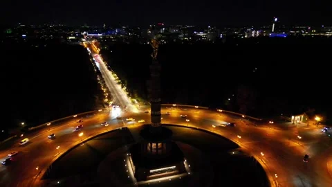 Skyline to Victory Column , Berlin Stock Footage 218330447
