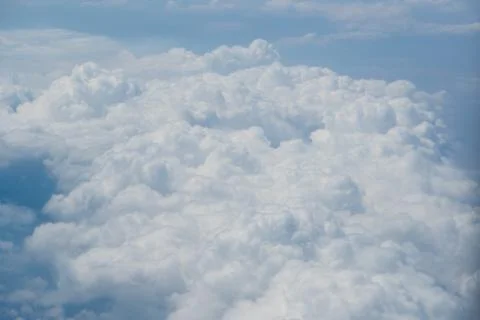 Skyline View above the Clouds from air plane Stock Photos