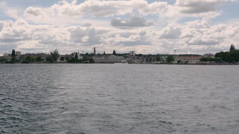 Skyline view from a driving boat Stock Footage 101959747