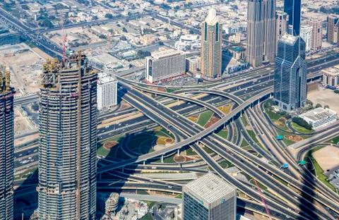 Skyline view Dubai Stock Photos