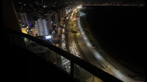 Skyline view of a large avenue, time lapse with motion 2K Stock Footage 89599546