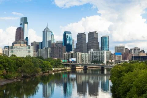 Skyline view of philadelphia, pennsylvania . Stock Photos