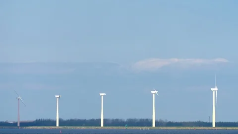 Skyline with windmills Stock Footage 108724566