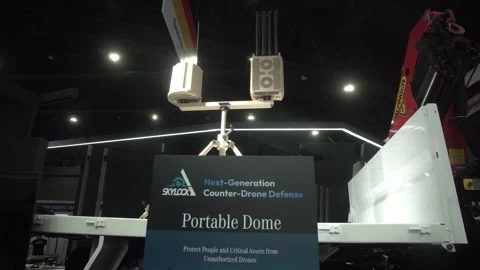 Skylock portable dome, mext genaration counter drone defand 動画素材 340525034