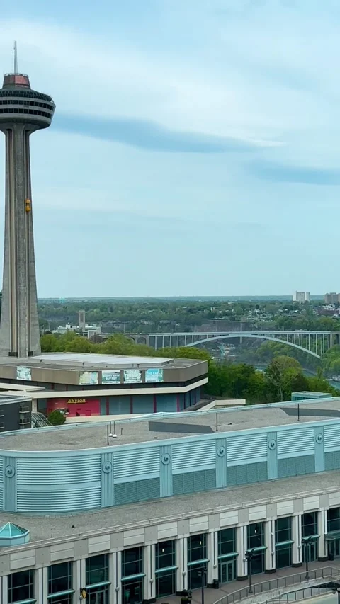 Skylon Tower, Observation Pod of Tower, in Niagara Falls, Ontario, Canada Stock Footage 256574229
