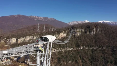 SKYPARK AJ Hackett Sochi , Sochi National Park, mountains, Mzymta river valley. Video stock 102793355