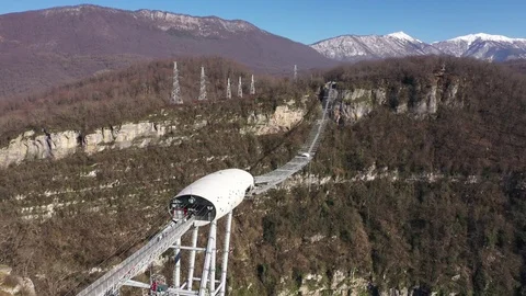 SKYPARK AJ Hackett Sochi , Sochi National Park, mountains, Mzymta river valley Stock Footage 102793409