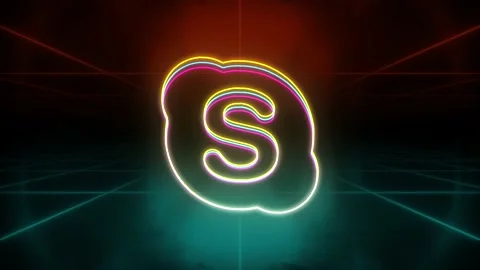 Skype logo animation retro background Stock Footage 234725275