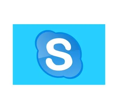 Skype logotype on white background. Skype is a telecommunications application Stock Illustration