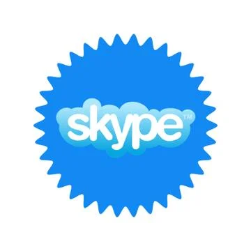 Skype logotype on white background. Skype is a telecommunications application Stock Illustration