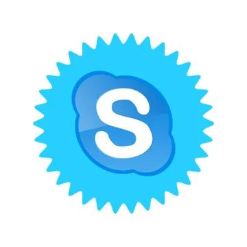 Skype logotype on white background. Skype is a telecommunications application Stock Illustration