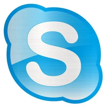 Skype videoconference phone call chat logo illustration metallic Illustrazione stock