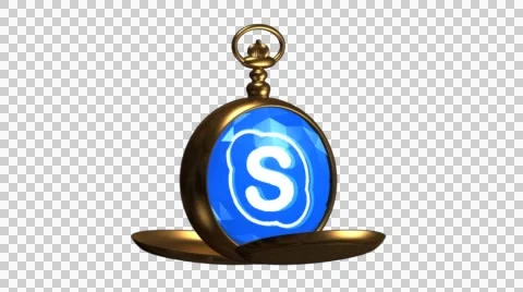 Skype Vintage Icon witrh Alpha Channel Stock Footage 50196089