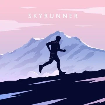 Skyrunning vector poster Stock Illustration