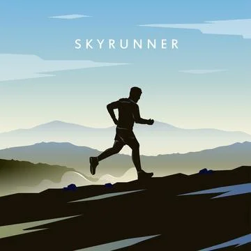 Skyrunning vector poster Stock Illustration