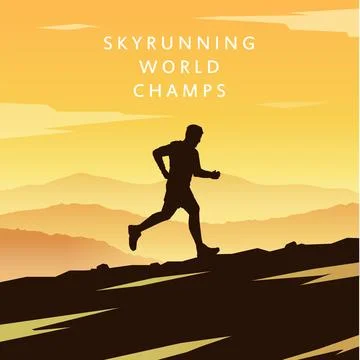 Skyrunning vector poster Stock Illustration