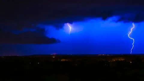 The sky's anger strikes down. Stock Photos