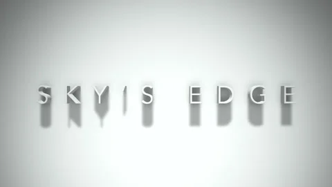 Sky's edge 3D title animation with shadows on a white background Video stock 297117760