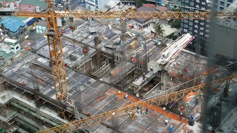 Skyscaper construction in Manila Video stock 88106953