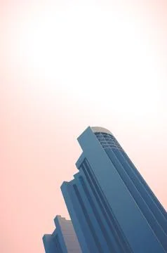 Skyscraper Abstract With PInk Sky Stock-Fotos