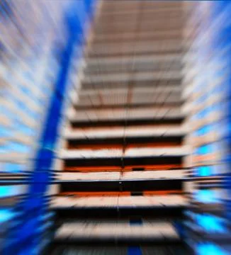 Skyscraper aligned vivid abstraction Stock-Fotos