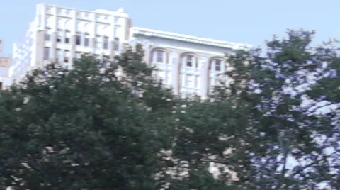 Skyscraper and American Flag Over Madison Square Park,  New York City Manhattan Stock Footage 53500306