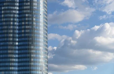 Skyscraper and blue sky with clouds Vienna Austria 스톡 사진