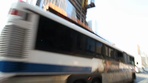 Skyscraper and city bus Stock Footage 33749914