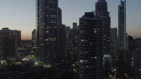 Skyscraper and city settlement during sunset Stock Footage 81008530