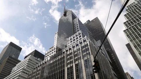 Skyscraper and the clouds, New York City USA Video stock 64430297
