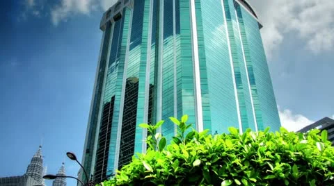 Skyscraper and tree time lapse Vídeo Stock 10828085