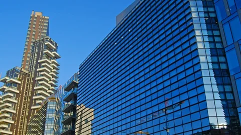 Skyscraper area of Milan Stock Footage 102846838