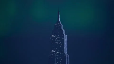 Skyscraper In The Aurora Borealis Stock Footage 273334106