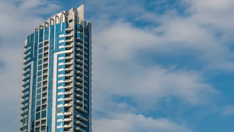 Skyscraper on a background of clouds Stockbeeldmateriaal 123127712